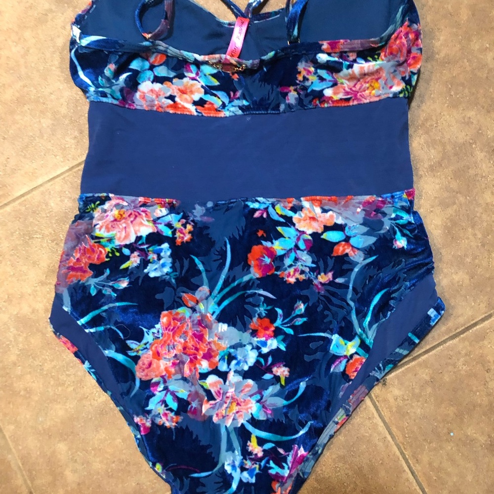Betsey Johnson velvet floral swimsuit - Picture 2 of 4